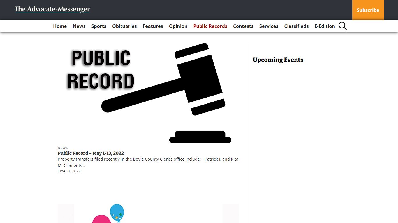 Public Records - The Advocate-Messenger